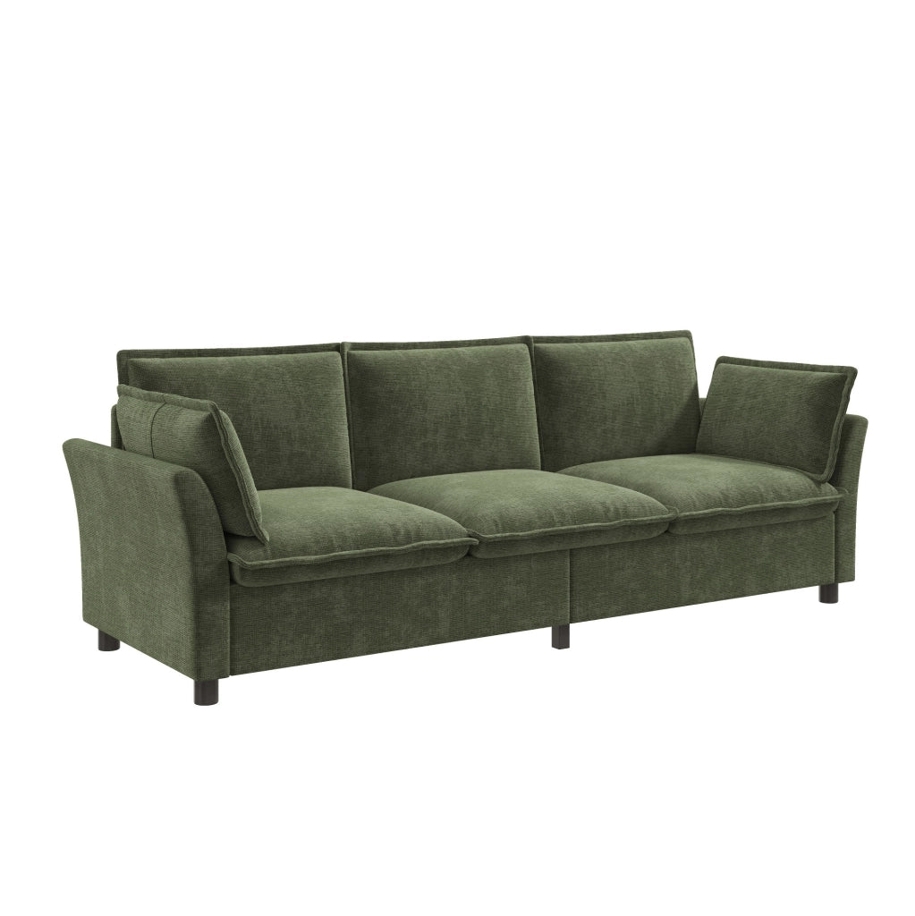 Divano modulare 3 posti in chenille 220 cm; verde