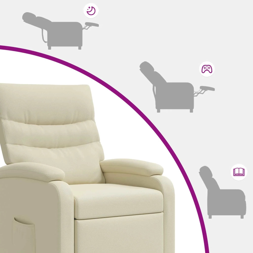Poltrona Massaggiante Crema Similpelle 42034902