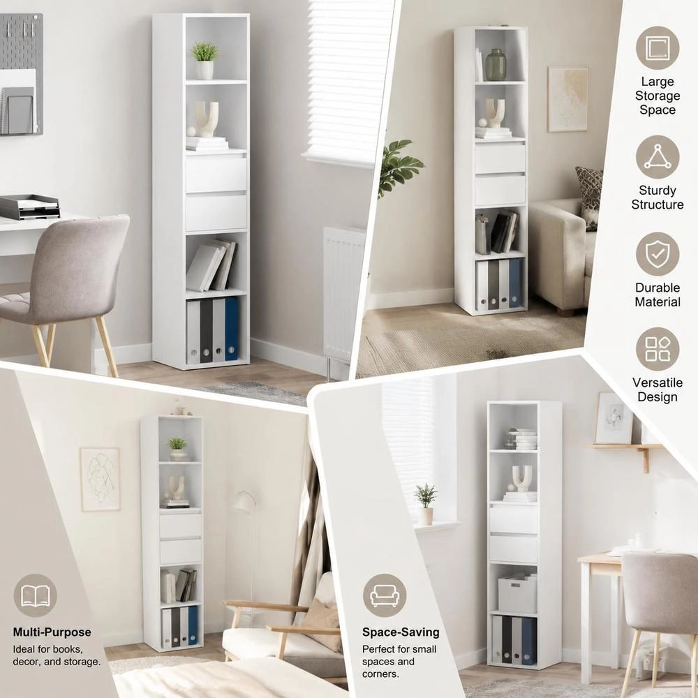 Bookshelf White 36x30x171 Cm Wood Composite