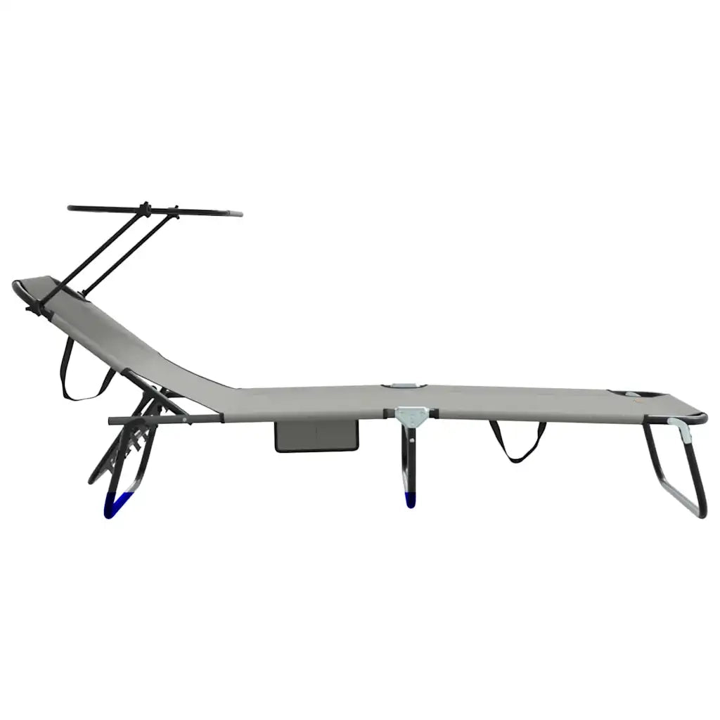 Lettino Prendisole | Sdraio da giardino | Lettino da sole pieghevole 2 pz Grigio 190 x 57 x 81 cm