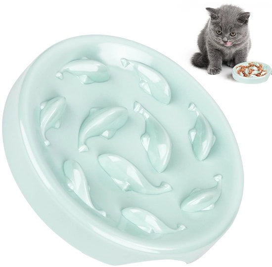 Piatto antiscivolo per gatti e cani - Piatto con disegno labirintico - Tempo di alimentazione prolungato