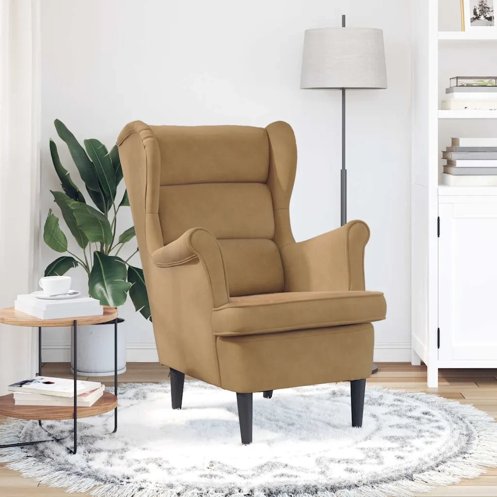 Poltrona-Divano Sedia-Poltroncina Marrone Velluto