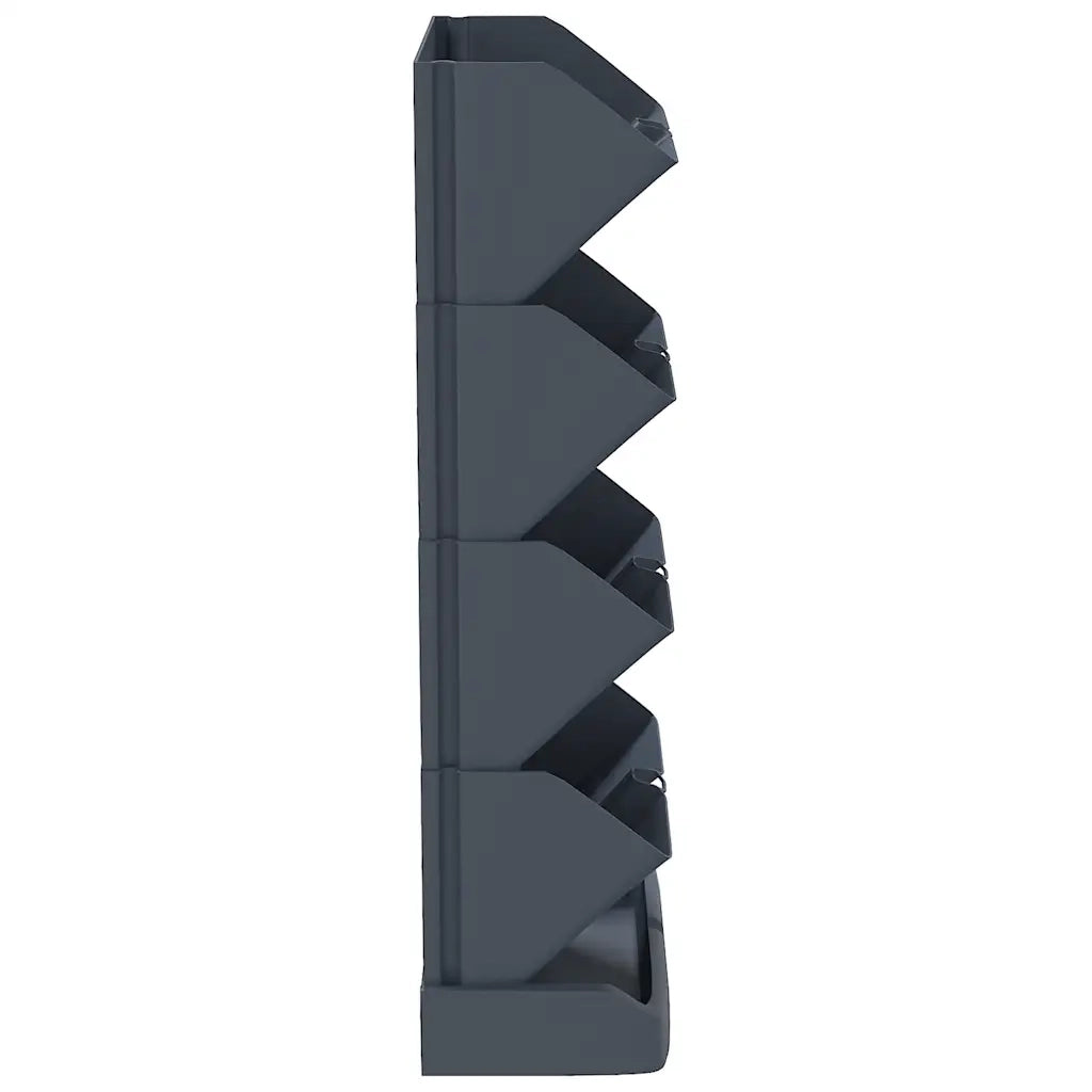 Set di 4 fioriere verticali moderne per esterni 19,5 x 11 x 47,5 cm in PP antracite 02_0046142