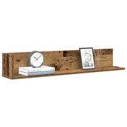 Mensole da Parete 2pz Legno Vecchio 100x16,5x16,5 cm Truciolato 860047