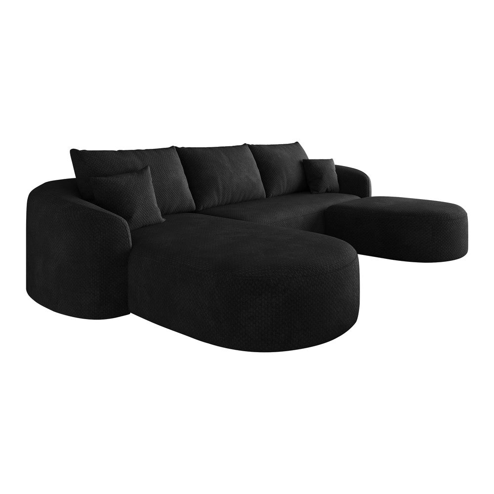 Divano angolare U ¨C Minimal ¨C nero 266cm, imbottito, senza montaggio