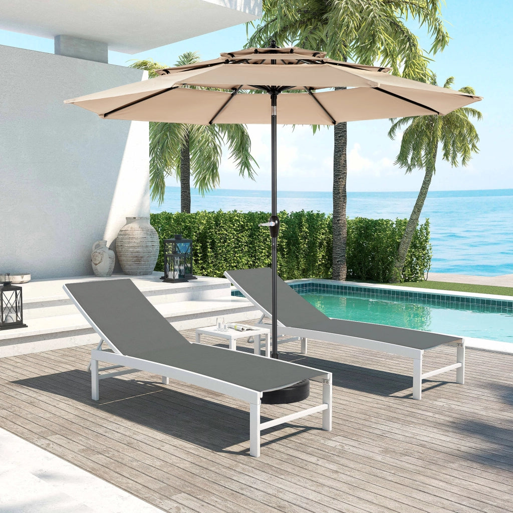 Ombrellone da esterno 10 FT con inclinazione automatica, colore khaki
