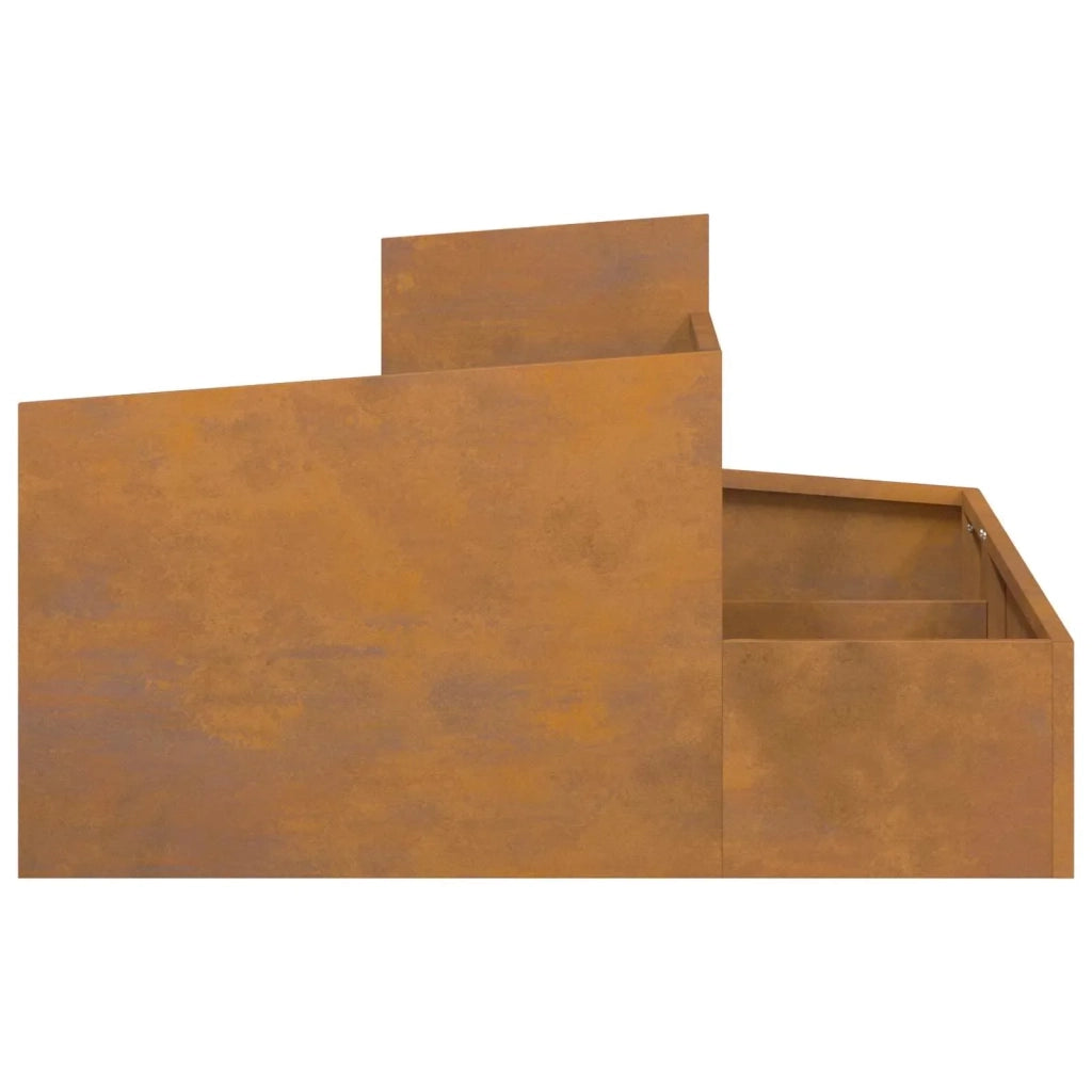 Fioriera da giardino modernizzata 80 x 80 x 50 cm resistente stile industriale per esterni acciaio marrone 02_0052224