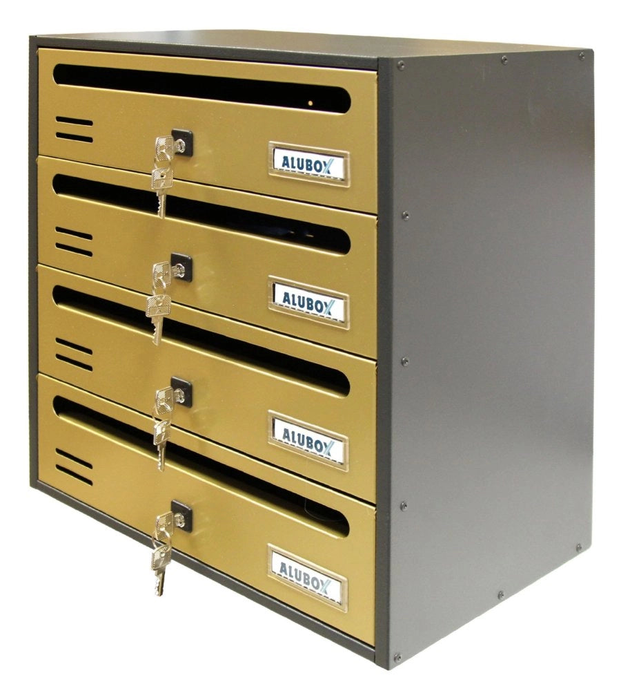 1pz alubox cassetta cubo a 4 posti oro cod:ferx.56869