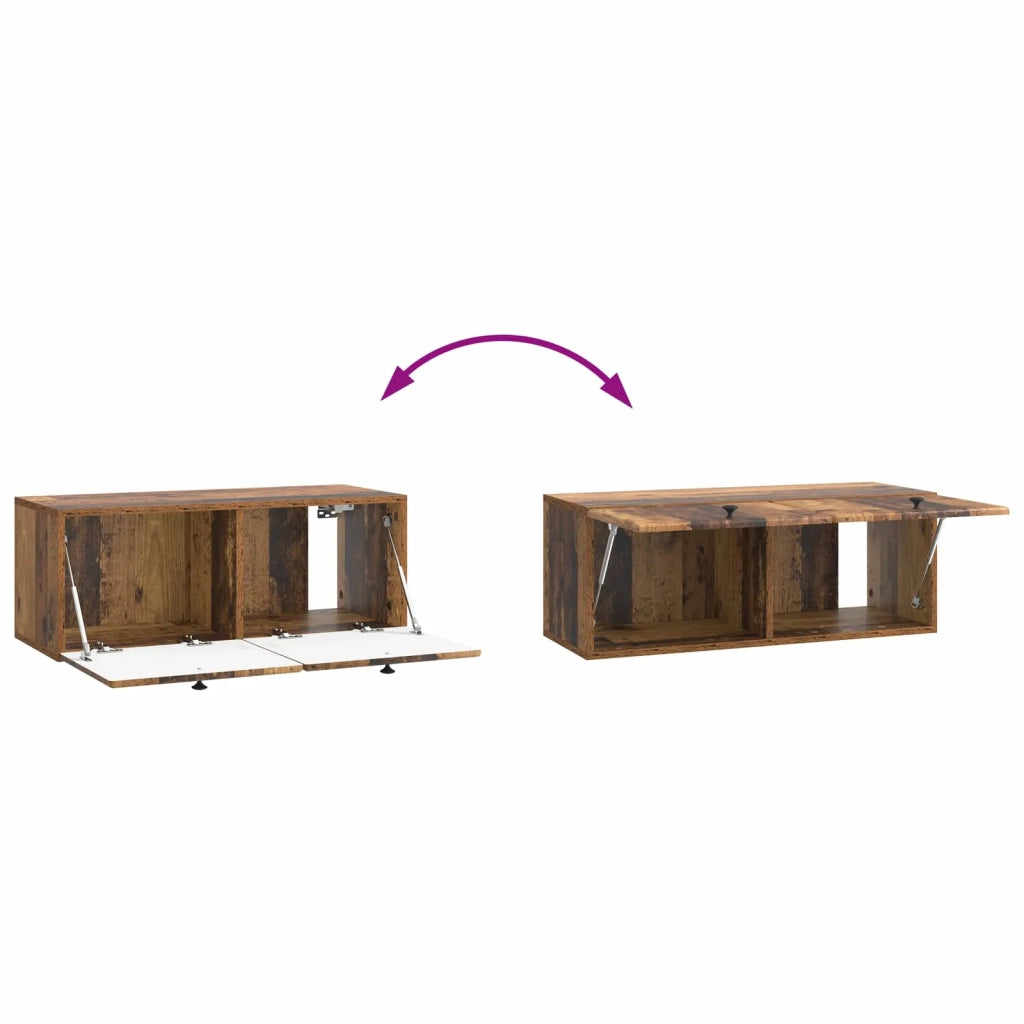 Mobile TV da Muro | Armadietto TV | Mobile Porta TV 78,5 x 31 x 30 cm Legno antico
