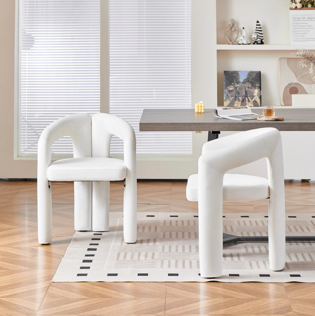 SEDIA con Braccioli Ergonomici in Velluto Beige