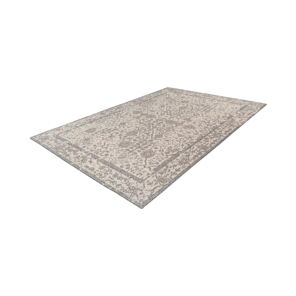Tappeto Vintage Perry 100 in Cotone Crema