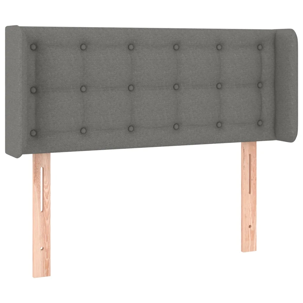 Testiera ad Orecchio-Testata con Orecchie Grigio Scuro 93x16x78/88 cm in Tessuto 524864