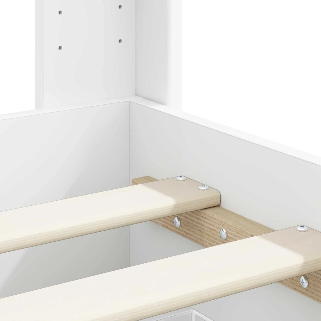 Struttura del letto con stoccaggio e testata Bianco 3414101