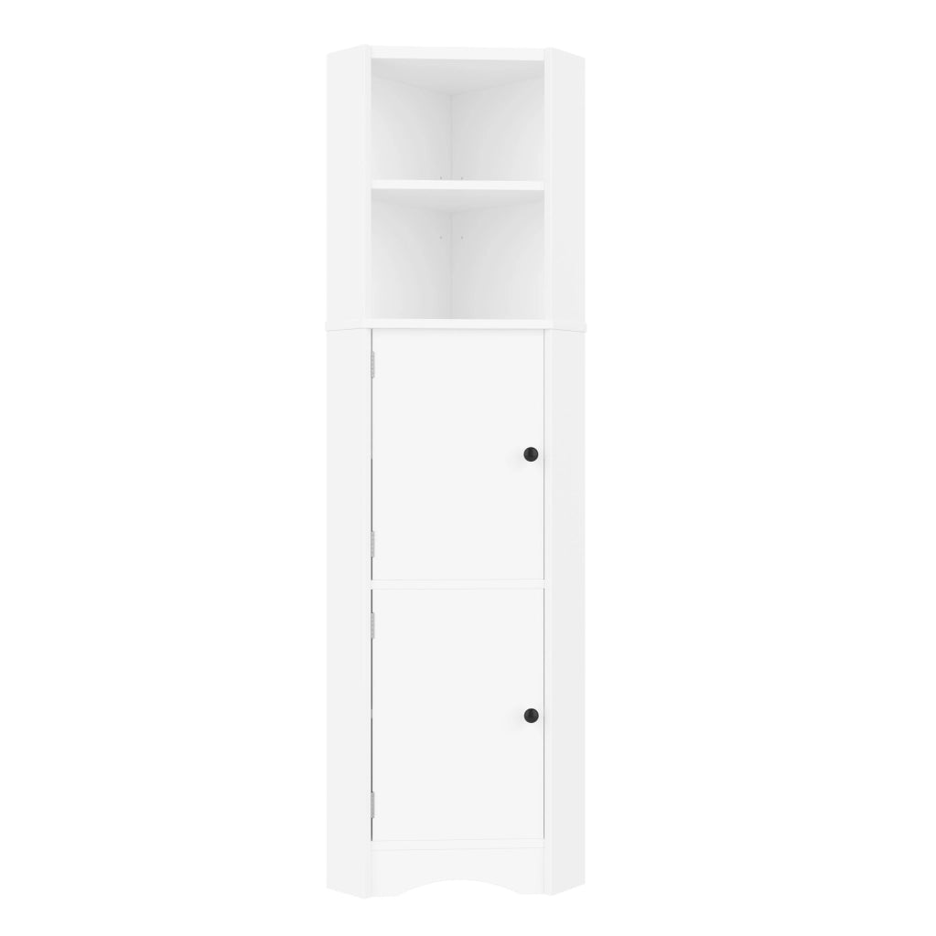 Mobile bagno angolare triangolare 51,7x32x155,4 cm in MDF bianco