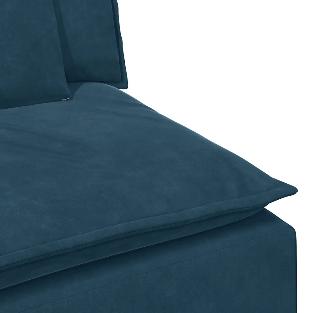 Divano componibile-Divano Modulare con Cuscini Blu
