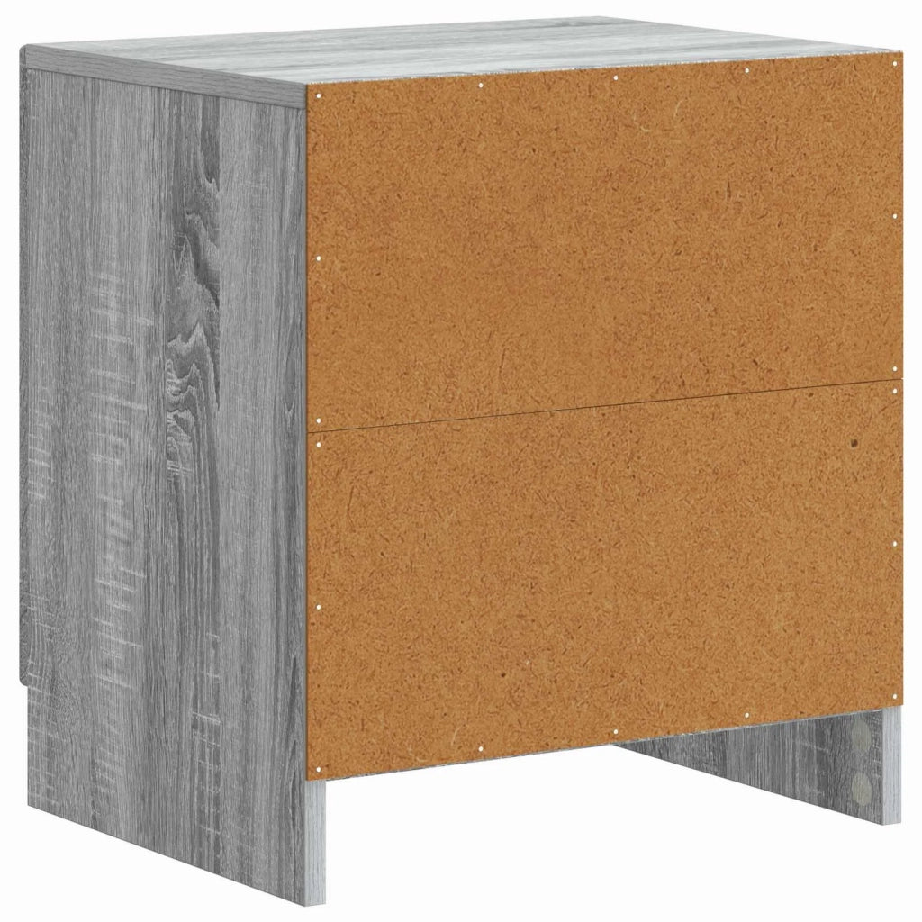 Set di 2 Comodini | Armadio da Notte | Mobiletto da notte Grigio Sonoma 43 x 34,5 x 47 cm