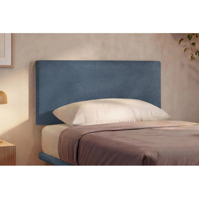 Letto imbottito Piazza e mezzo 120x190 cm Flat - Con rete,Microfibra,Blu