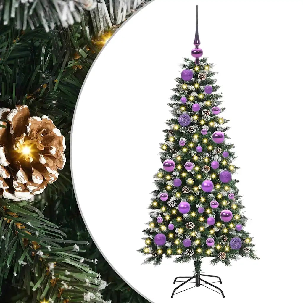 Albero di Natale | Decorazioni natalizie artificiale con 150 LED Verde 120 cm