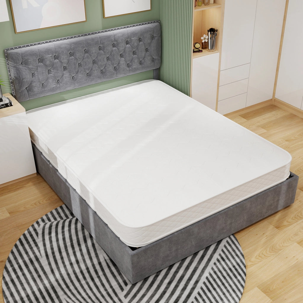 Materasso a molle insacchettate con memory foam, silenzioso e traspirante in tessuto tecnico bianco 160×200×23 cm