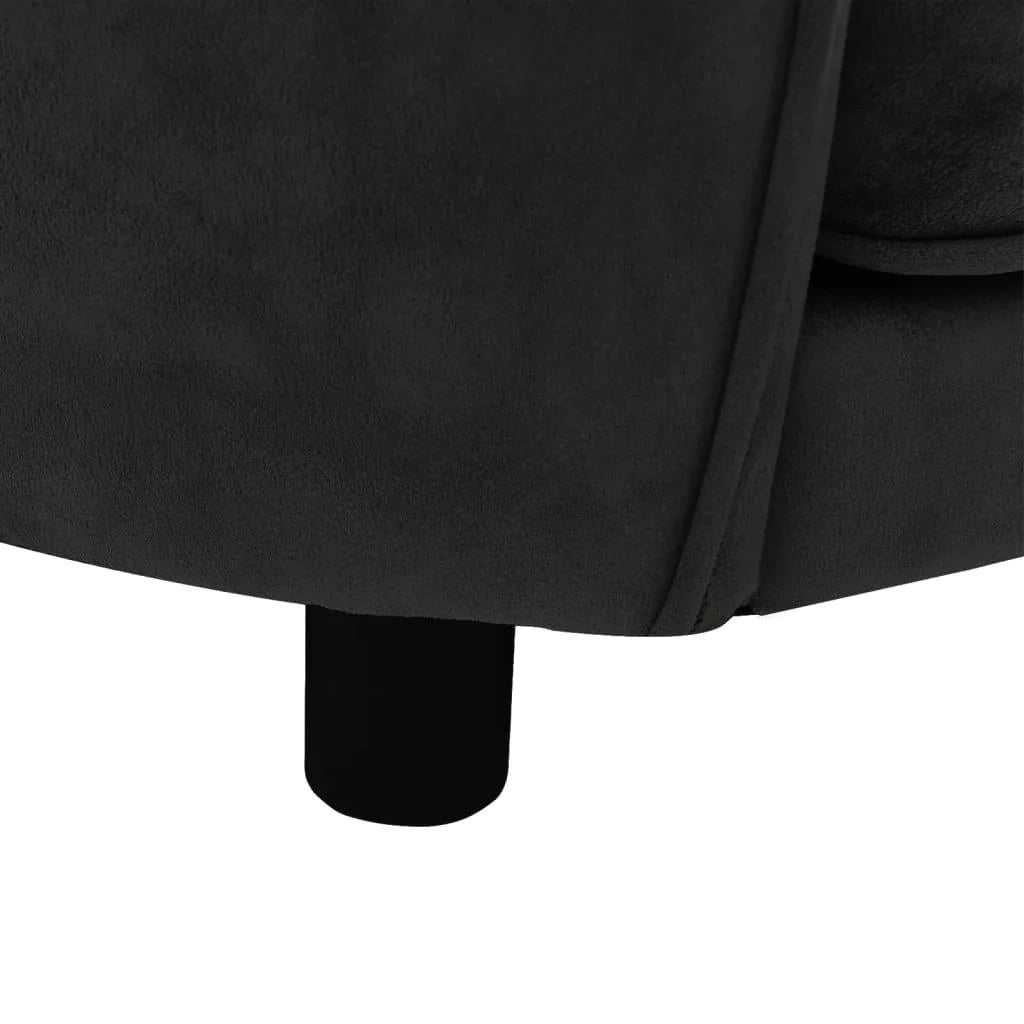 Divano per cani nero 69 cm peluche nero 02_0000203