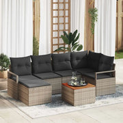 Set Divano da Giardino 7 pcs Grigio polyrattan
