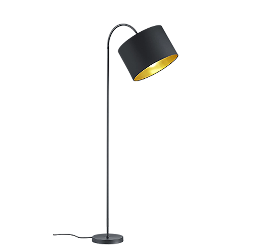 Piantana con diffusore orientabile, metallo, nero e oro, H 156 cm, Hostel