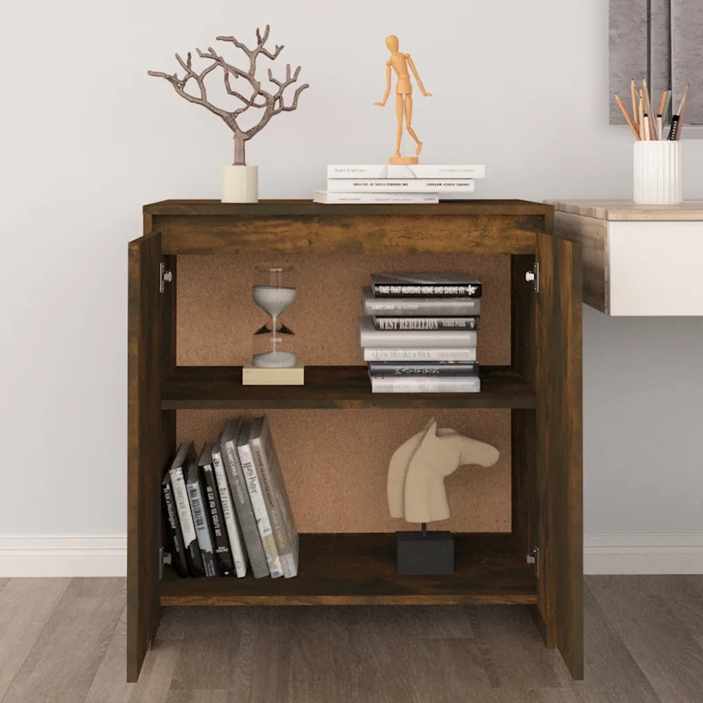 Credenza | Madia | Buffet da pranzo | Armadio da pranzo Rovere Fumo 70x41x75 cm in Legno Multistrato