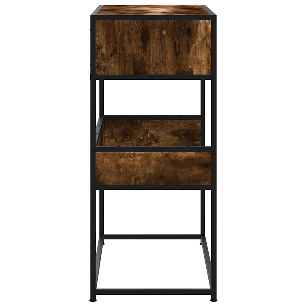 Tavolino Consolle | Tavolo d'Ingresso Rovere Fumo 90x35x80 cm in Legno Multistrato