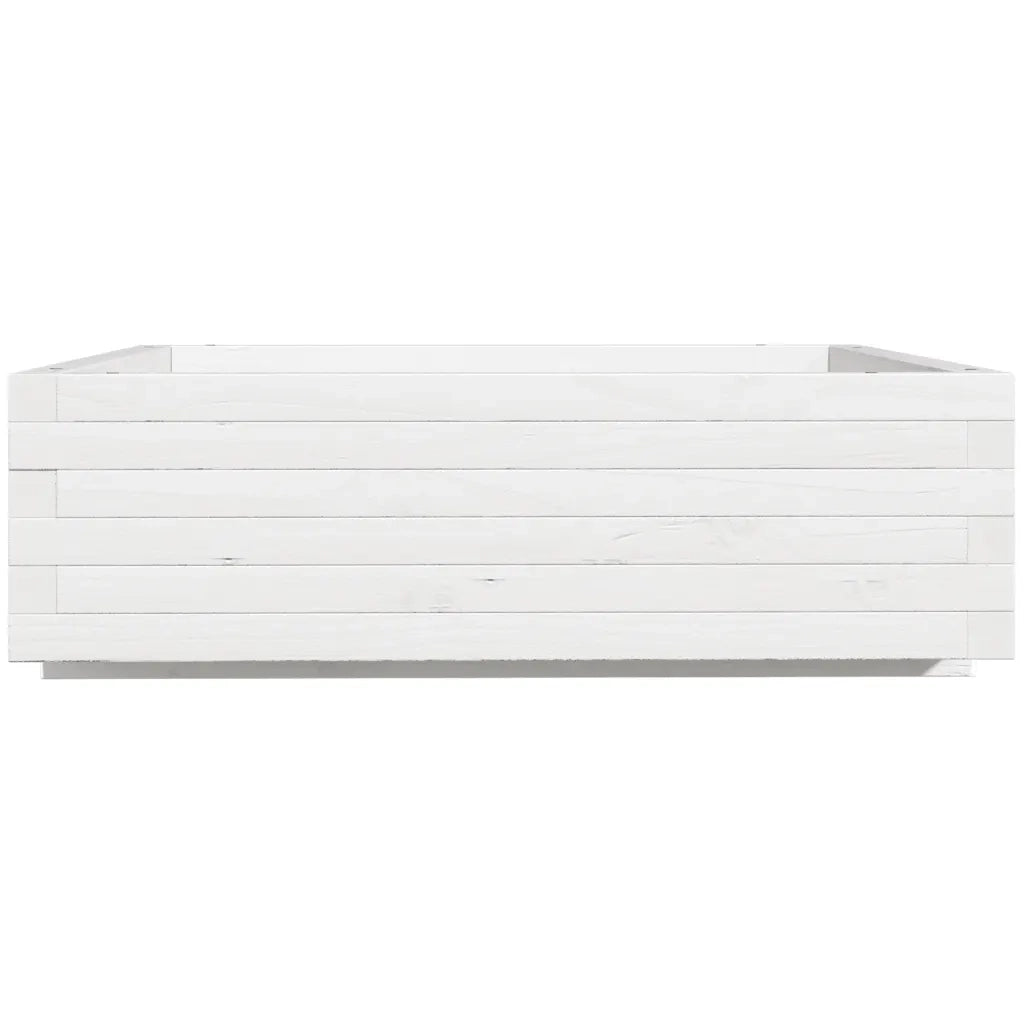 Fioriera da Giardino-Vaso da Esterno Bianca 80x80x26,5cm Legno Massello di Pino