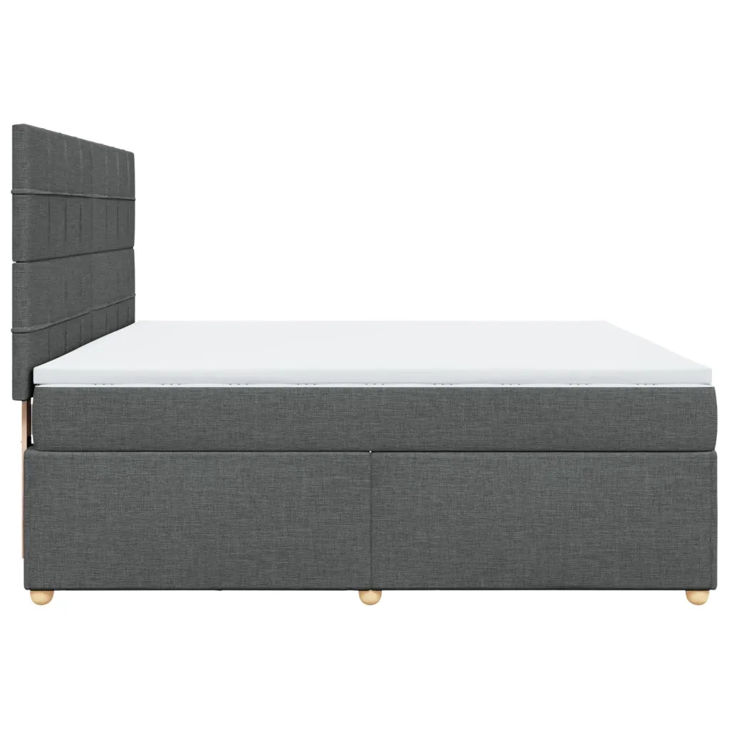 Giroletto a Molle con Materasso Grigio Scuro 180x200 cm Tessuto 3291360