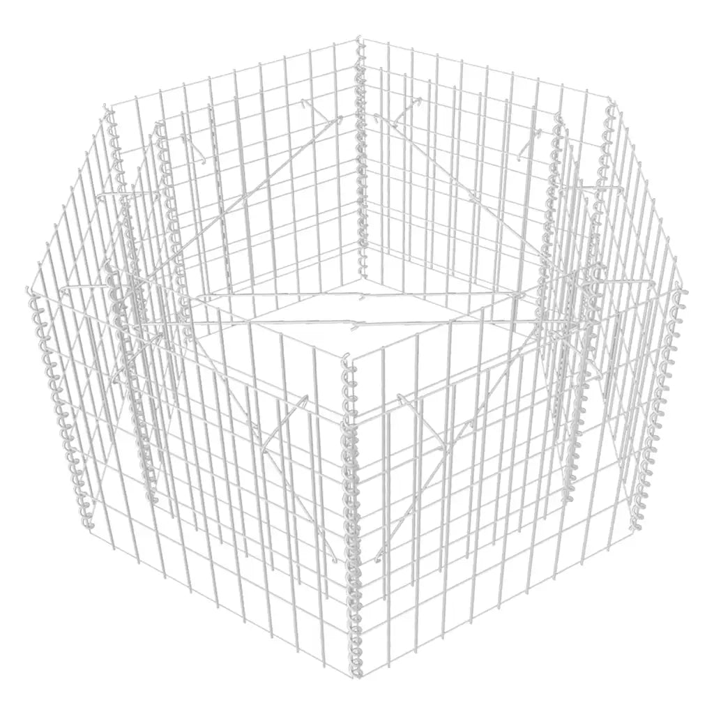 Gabbione Letto Rialzato da Giardino Esagonale 100x90x50 cm 142532