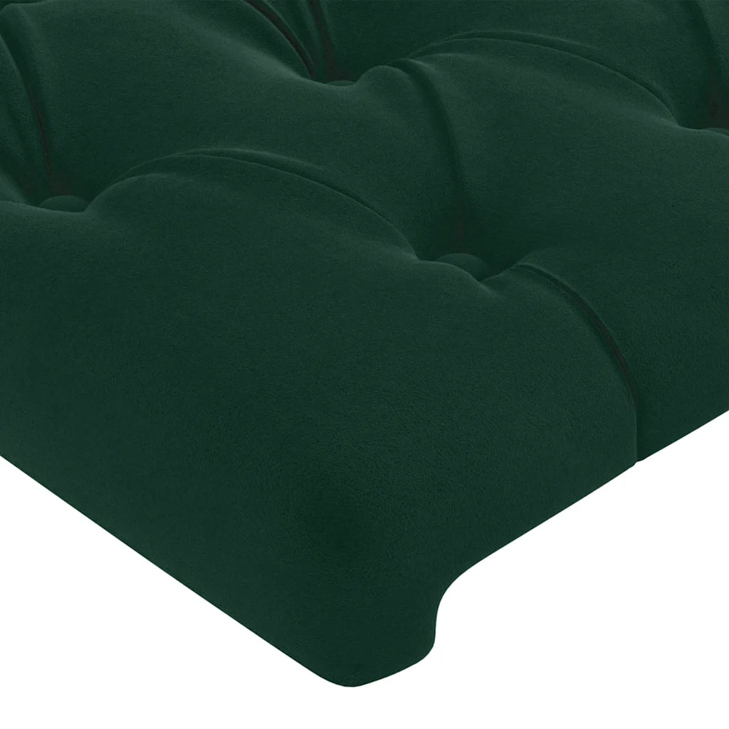 Giroletto con Testiera Verde Scuro 180x200 cm in Velluto 3125955