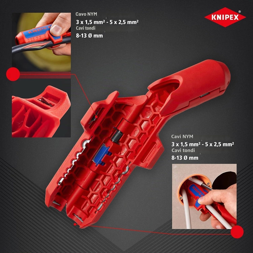 Spelacavi Universale Knipex Ergostrip 135 mm
