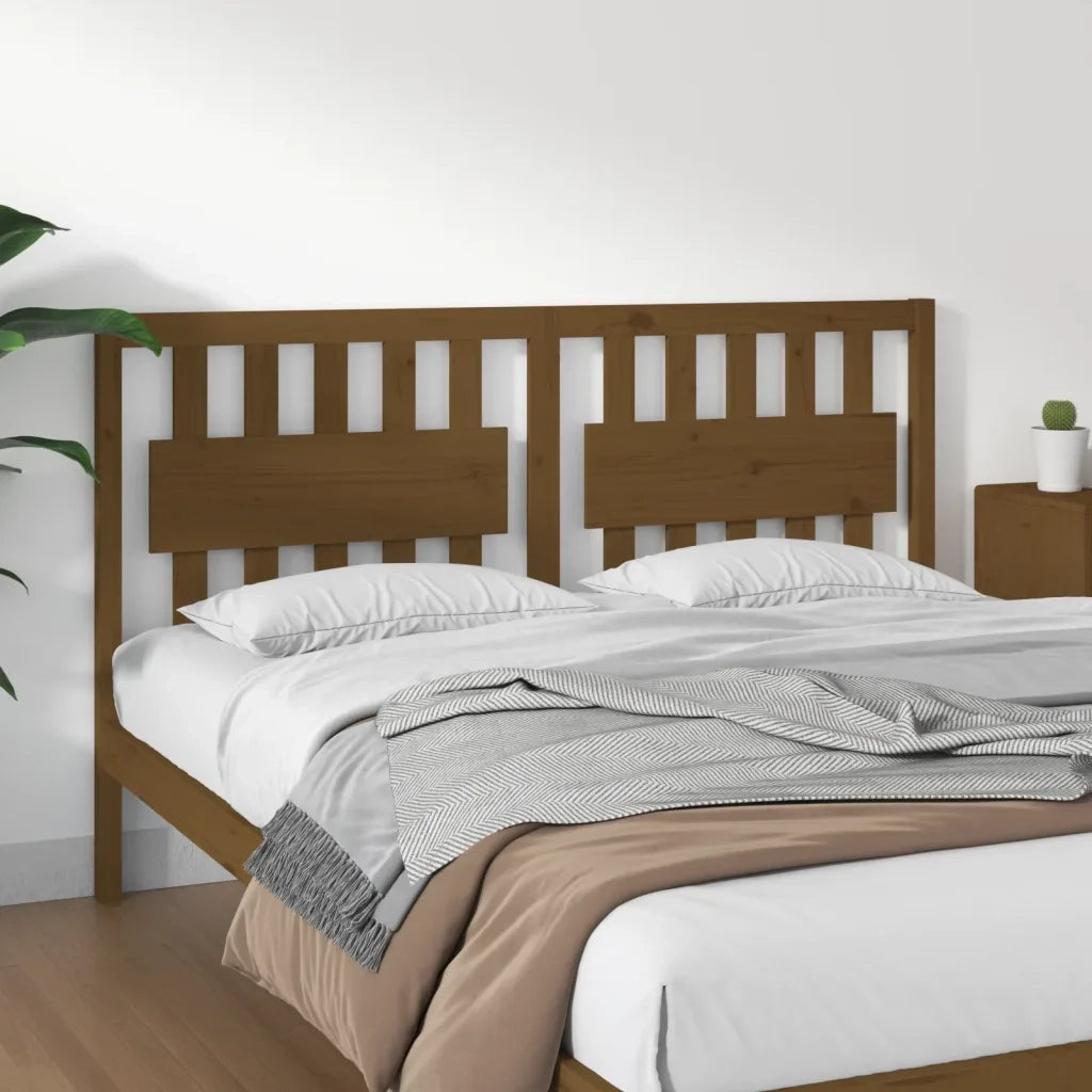 Testiera per Letto-Testata-Testiera Decorativa ambra 155,5x4x100 cm Legno Massello di Pino 436934