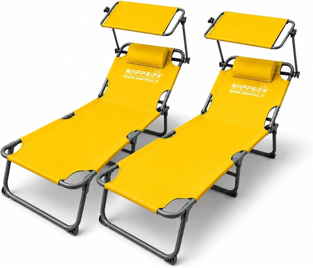 RMF PRO SET 2 LETTINI PIEGHEVOLE CON PARASOLE GIALLO