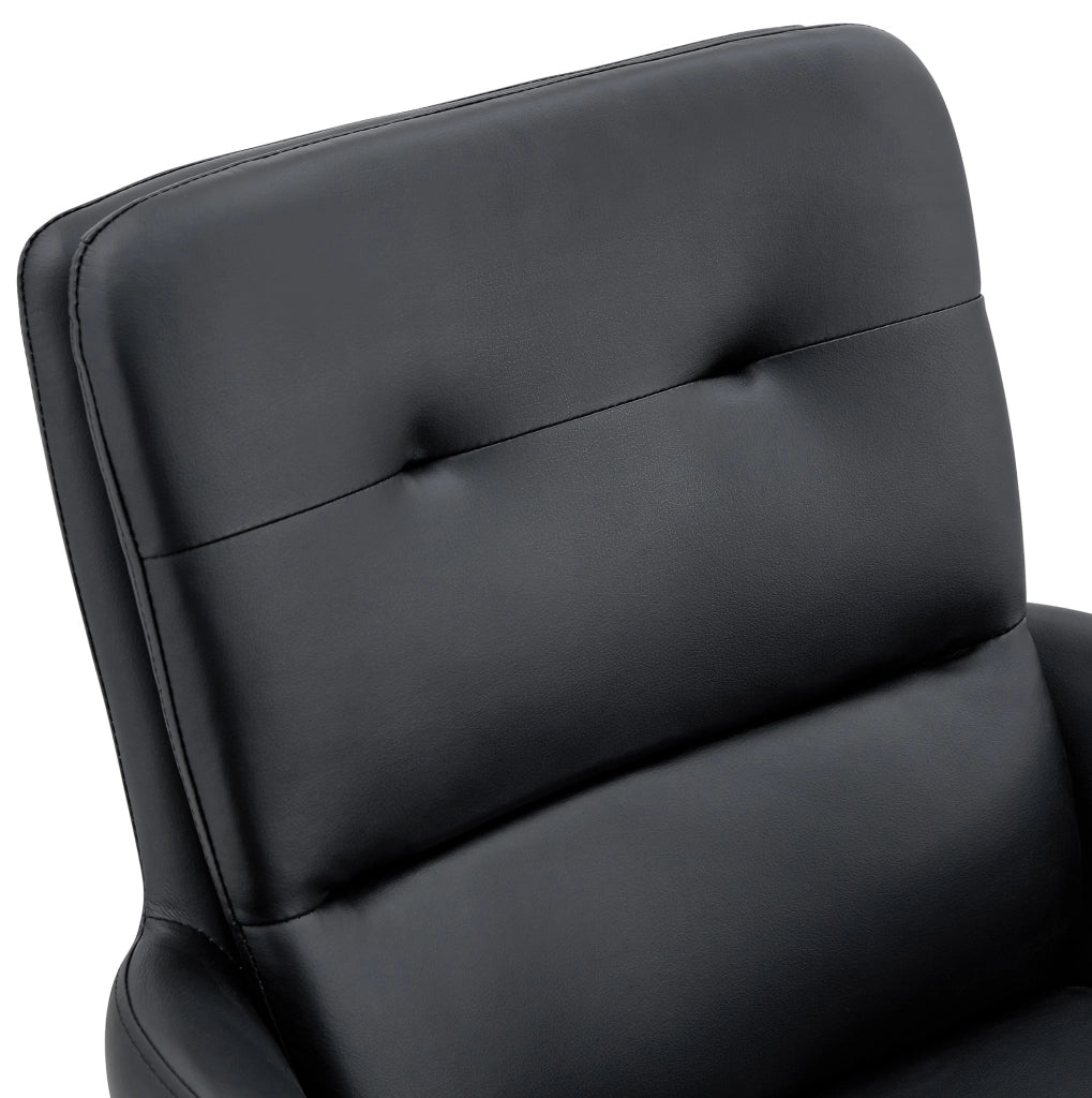Set 2 sedie da pranzo girevoli 360° in similpelle nere con gambe dorate HOMVRA