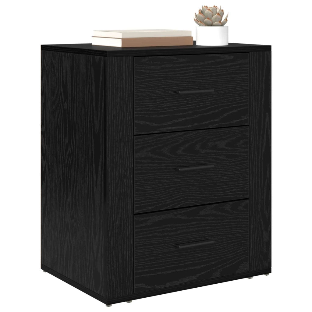 Armadio da Notte Rovere Nero 35 x 50 x 60 cm Legno multistrato 881062