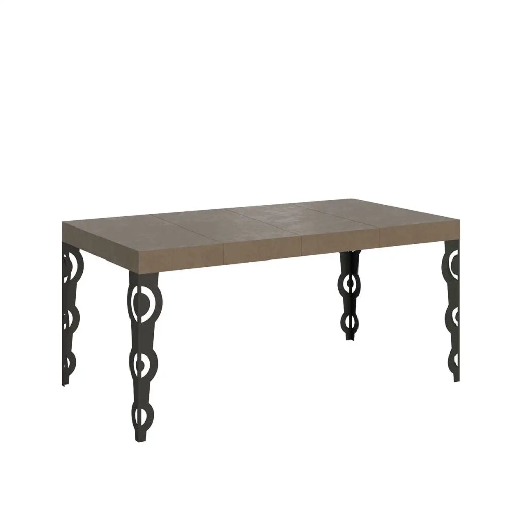 Tavolo allungabile 140/400x90 cm Karamay Premium tortora gambe antracite
