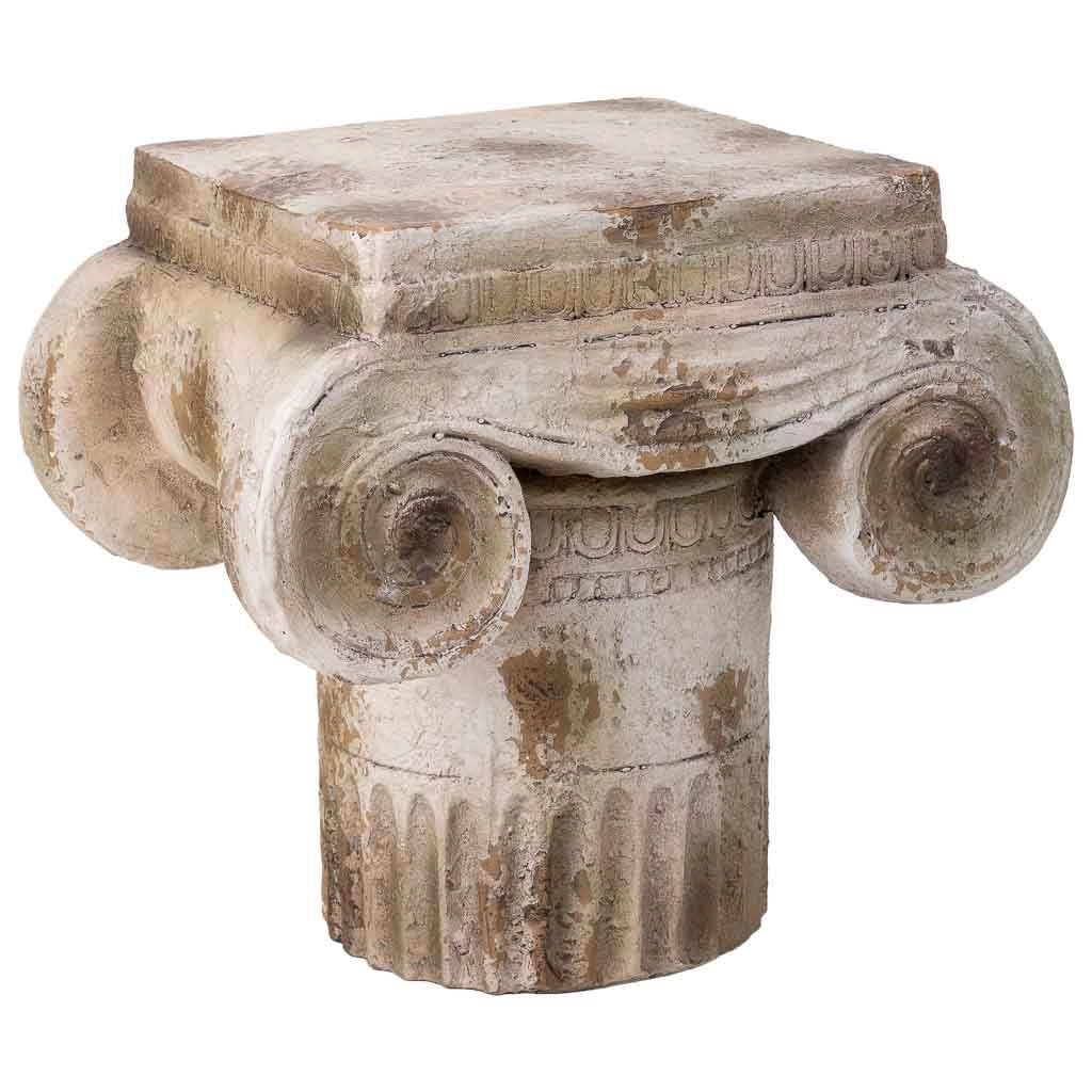 Colonna decorativa color pietra, cm 36x26x32,5h