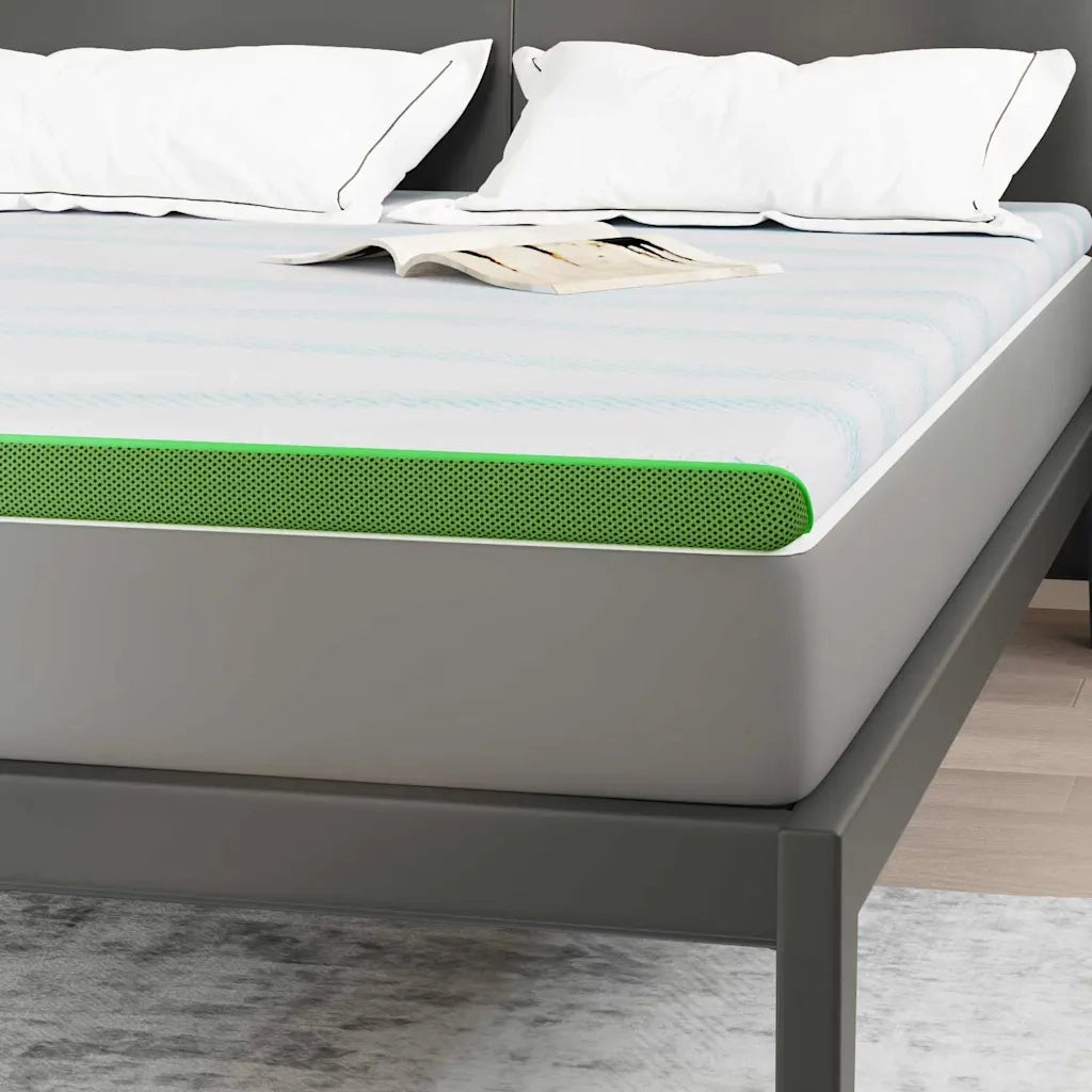 Topper per materasso Bianco e Verde 140 x 200 cm 4106161