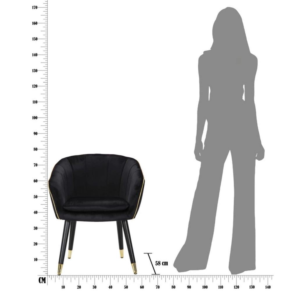 Poltrona VKH317, Nero, Legno, 62x58x78 cm
