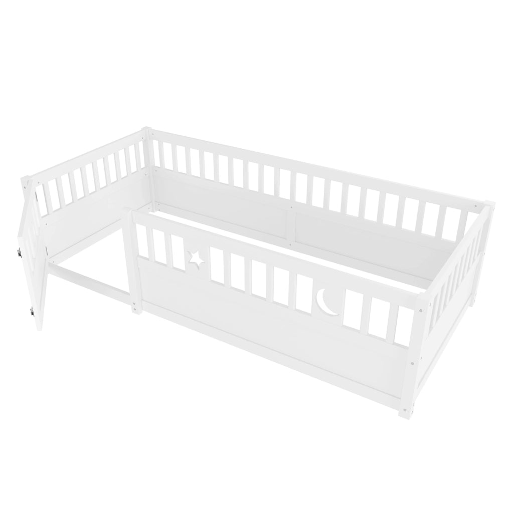 LETTO per bambini con sponde 90x190 cm in pino bianco