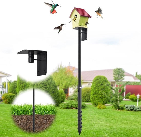 Polo per uccelli, polo per uccelli da 145 cm per esterno, polo per uccelli con regolazione, insieme di montaggio universale per polo per uccelli, set base per stazione meteorologica