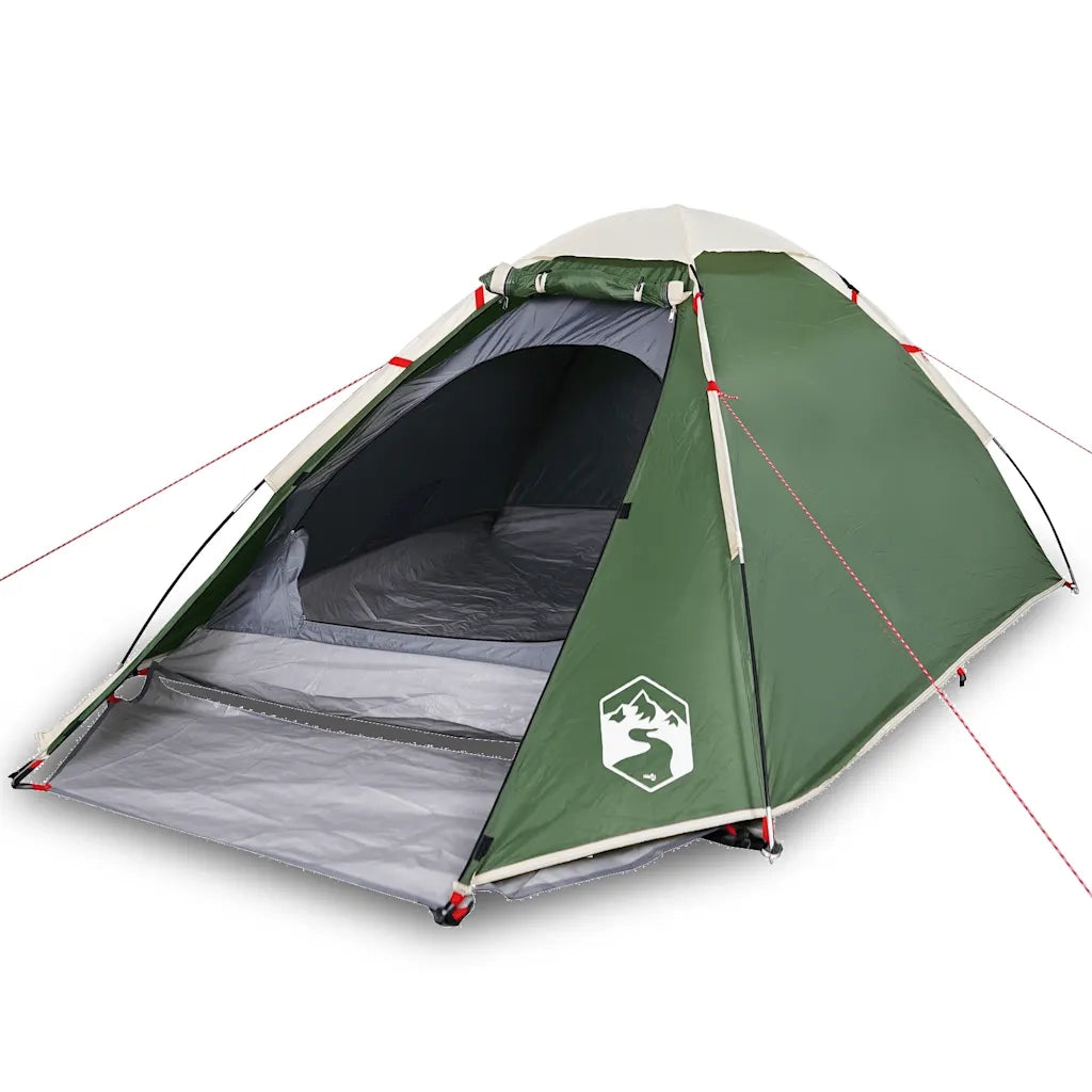 Tenda da Campeggio a Cupola per 4 Persone-Tenda per Escursionismo Verde Impermeabile 971409