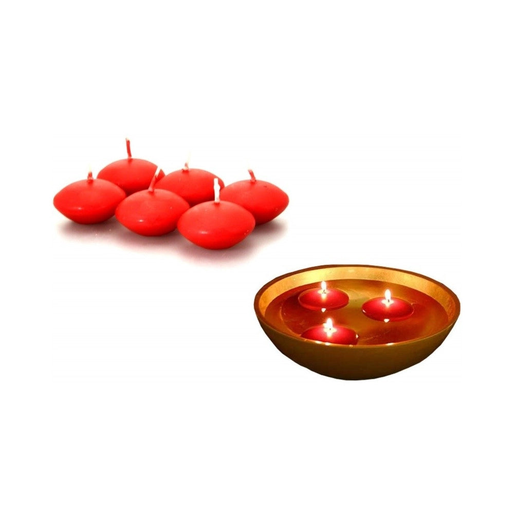 Trade Shop - 12 X Candeline Galleggianti Rosse Rosso Matrimonio Decorazione Tealight Candele -
