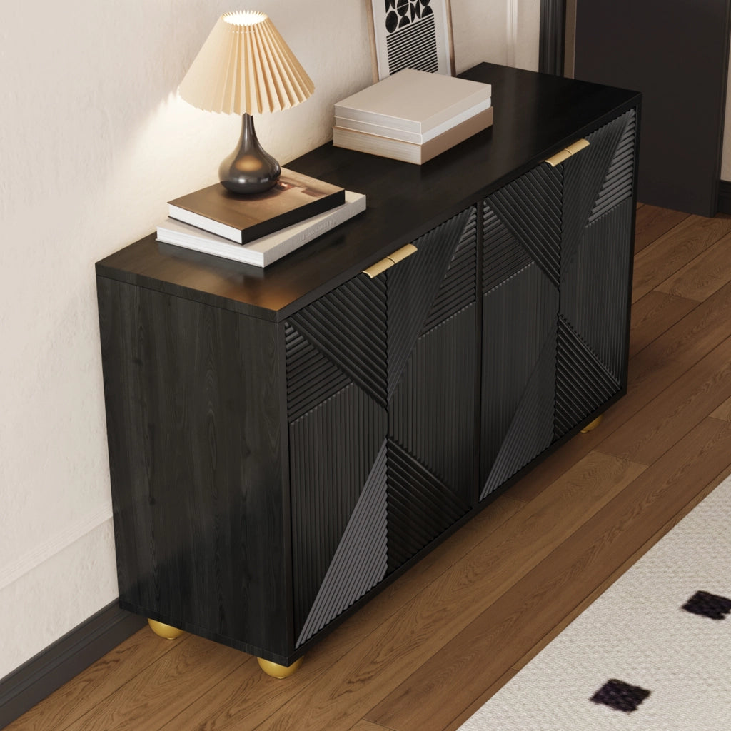 Credenza con ripiani regolabili in MDF nero