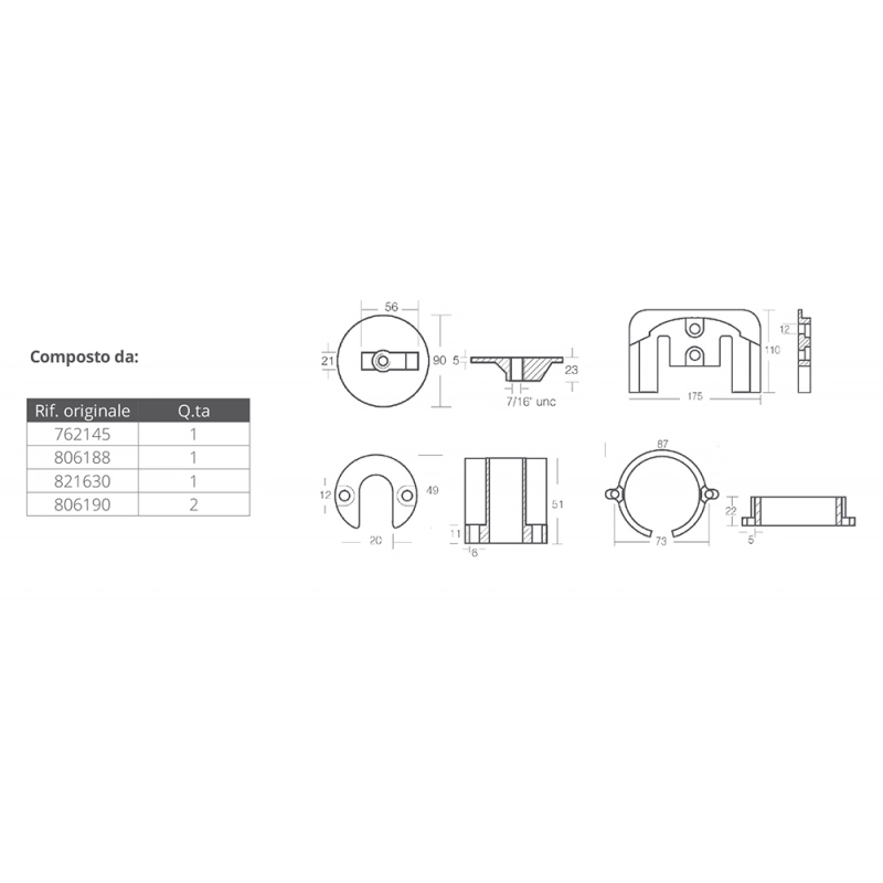 KIT ALLUMINIO MERCRUISER BRAVO I