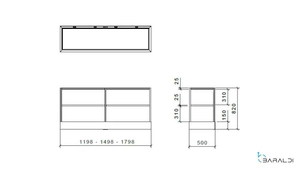 CAPPA MENSOLA PARETE -cm 120X48 - Nera - 900 m3/h