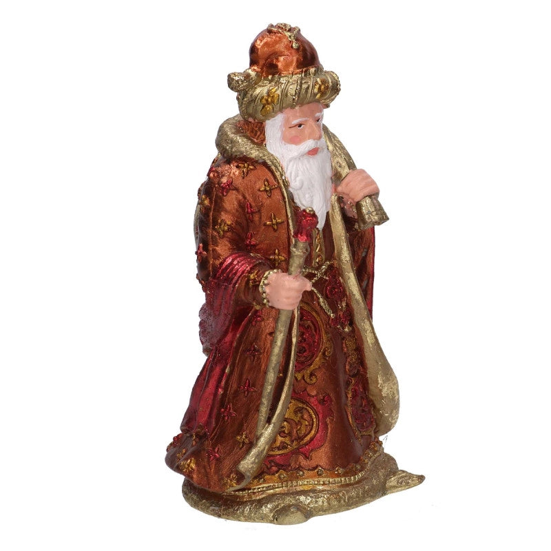 Babbo natale resina rame cm 12x10h20