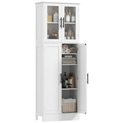 Mobile bagno alto con ante in vetro ¨C Xylo ¨C Bianco, legno, ripiani regolabili, 60x30x170 cm